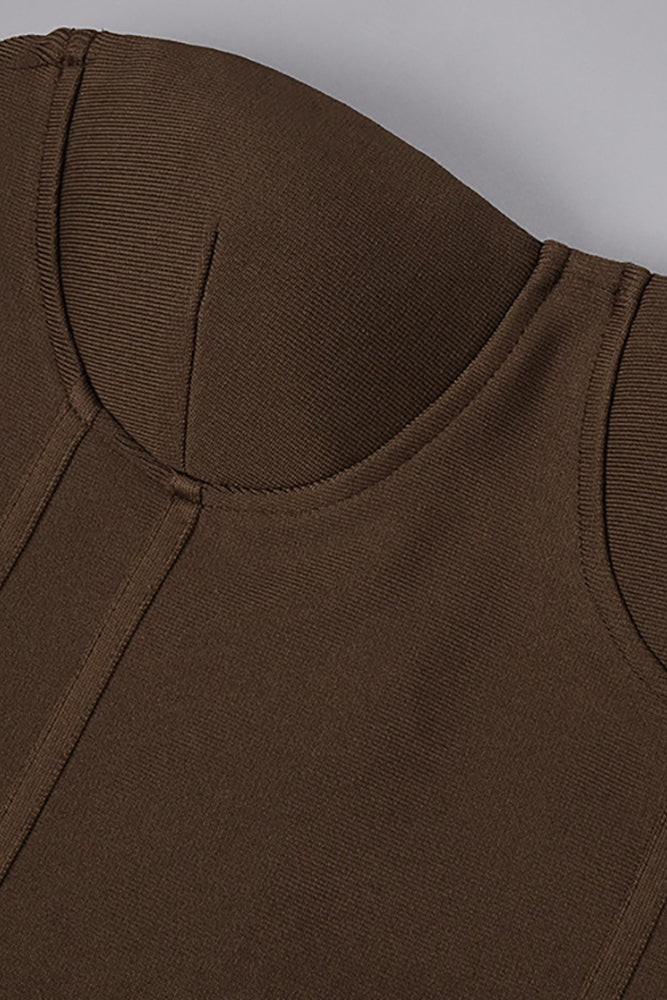 Strapless Linear Suiting Gown