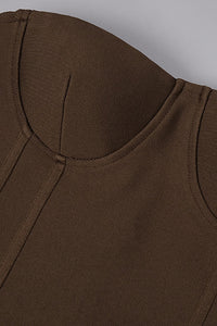 Strapless Linear Suiting Gown