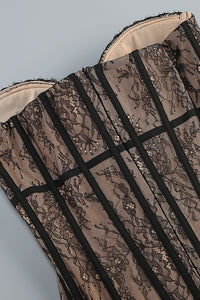 Strapless Long Lace Corset Gown