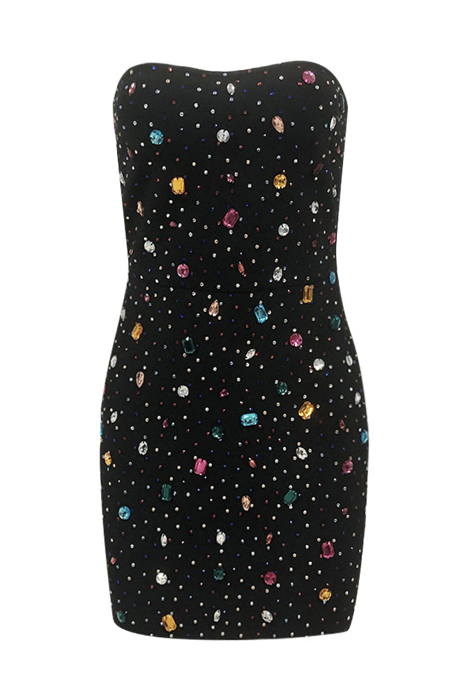 Strapless Mini Sequin Bandage Dress