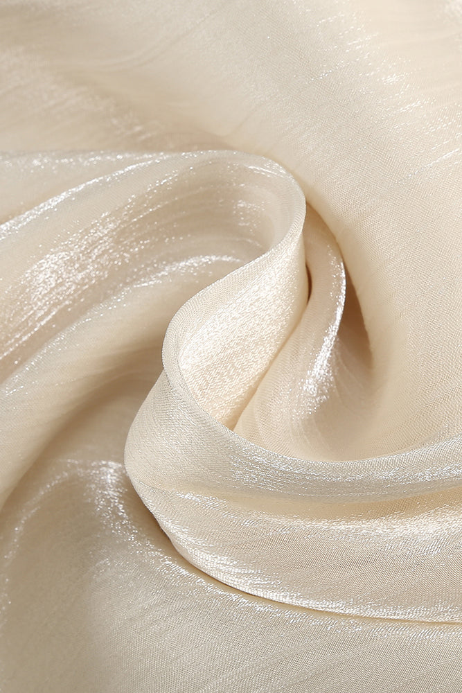 Strapless Ruffled Pleated Gown