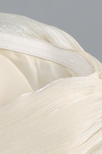 Strapless Ruffled Pleated Gown