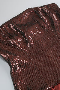 Strapless Sequin Bubble Mini Dress