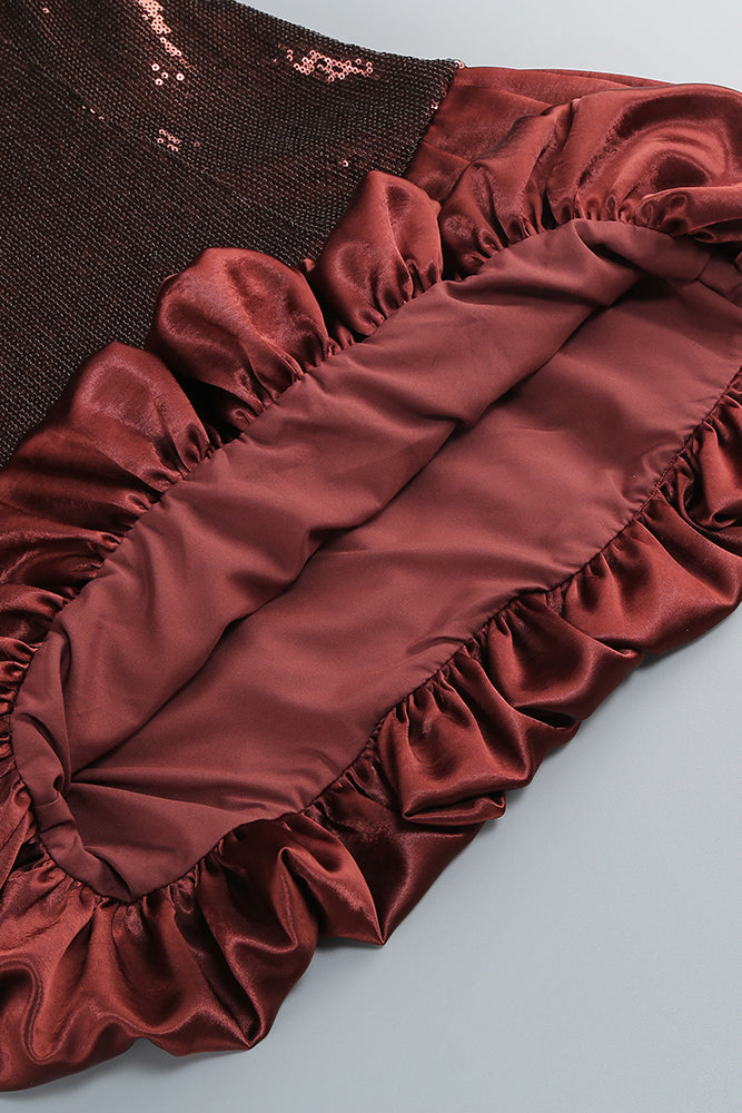 Strapless Sequin Bubble Mini Dress