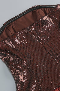 Strapless Sequin Bubble Mini Dress