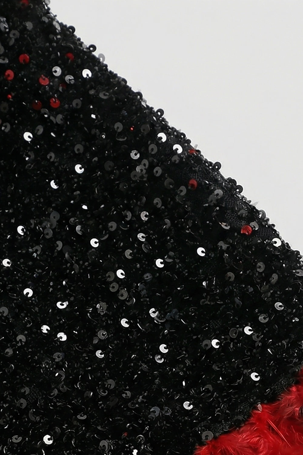 Strapless Sequin Feather Cascading Evening Dress