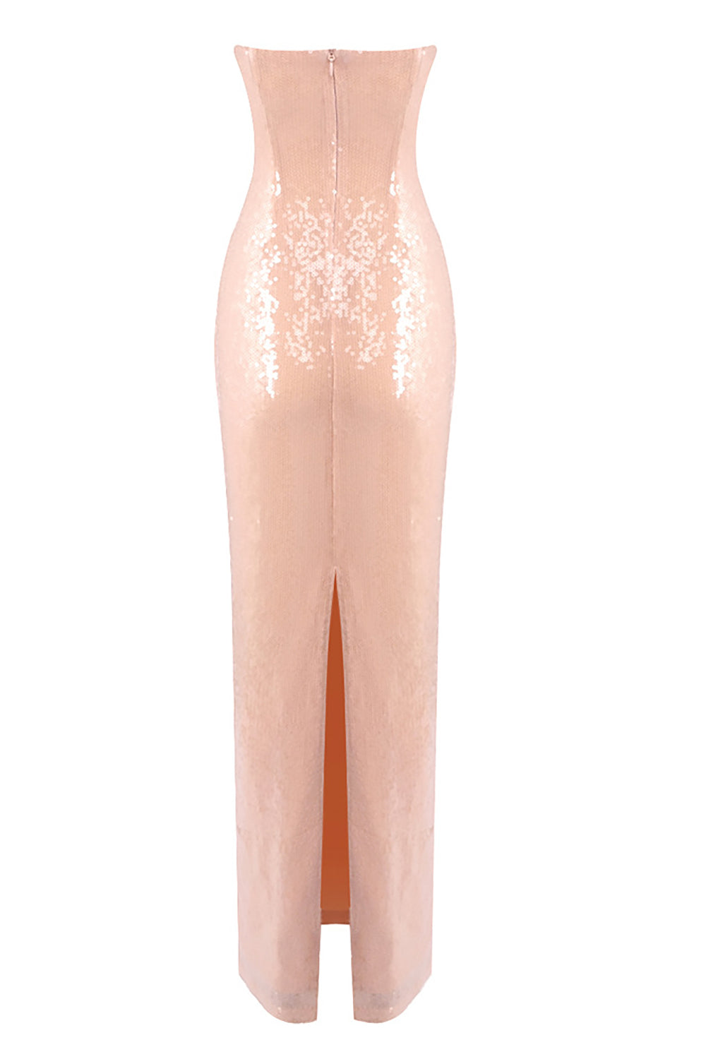 Strapless Sequin Maxi Dress in Champagne