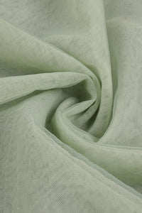 Strapless Tulle Pleated Maxi Dress in Green
