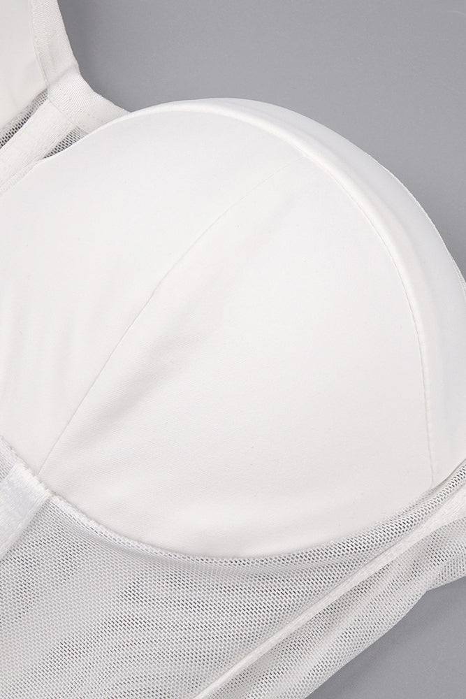 Strapless Veiled Corset Gown