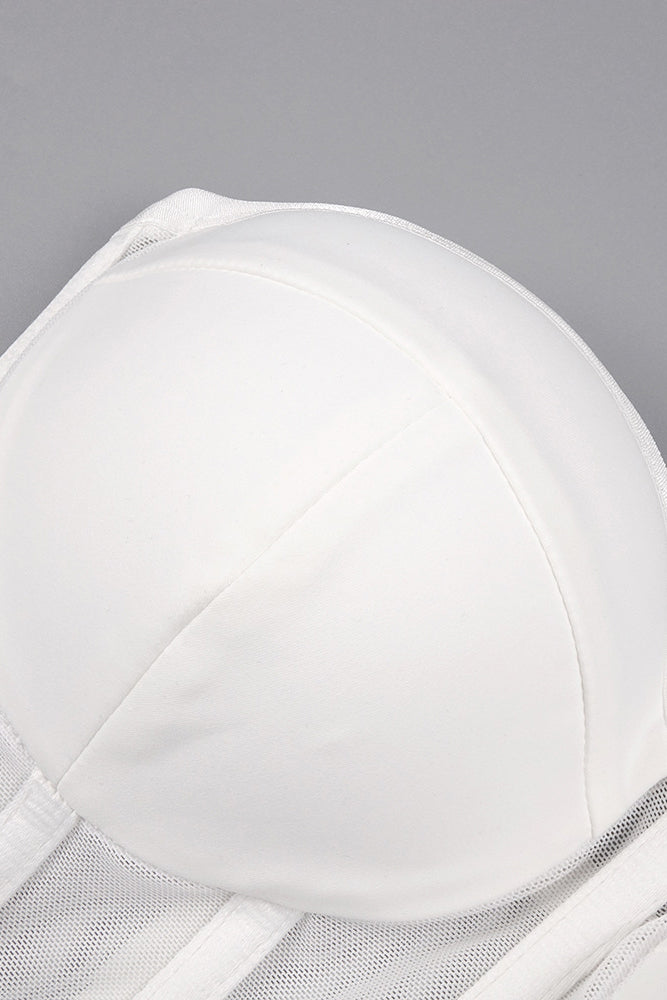 Strapless Veiled Corset Gown