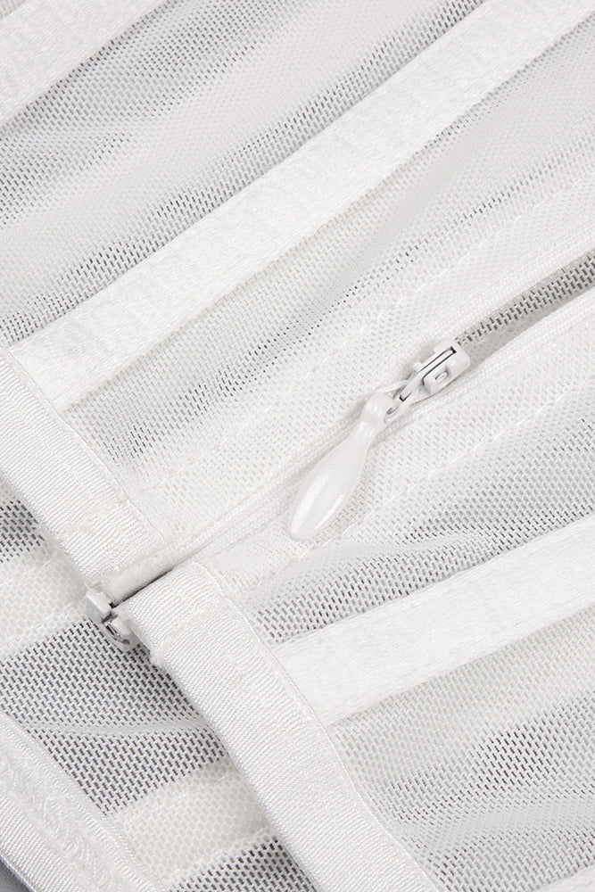 Strapless Veiled Corset Gown