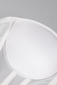 Strapless Veiled Corset Gown