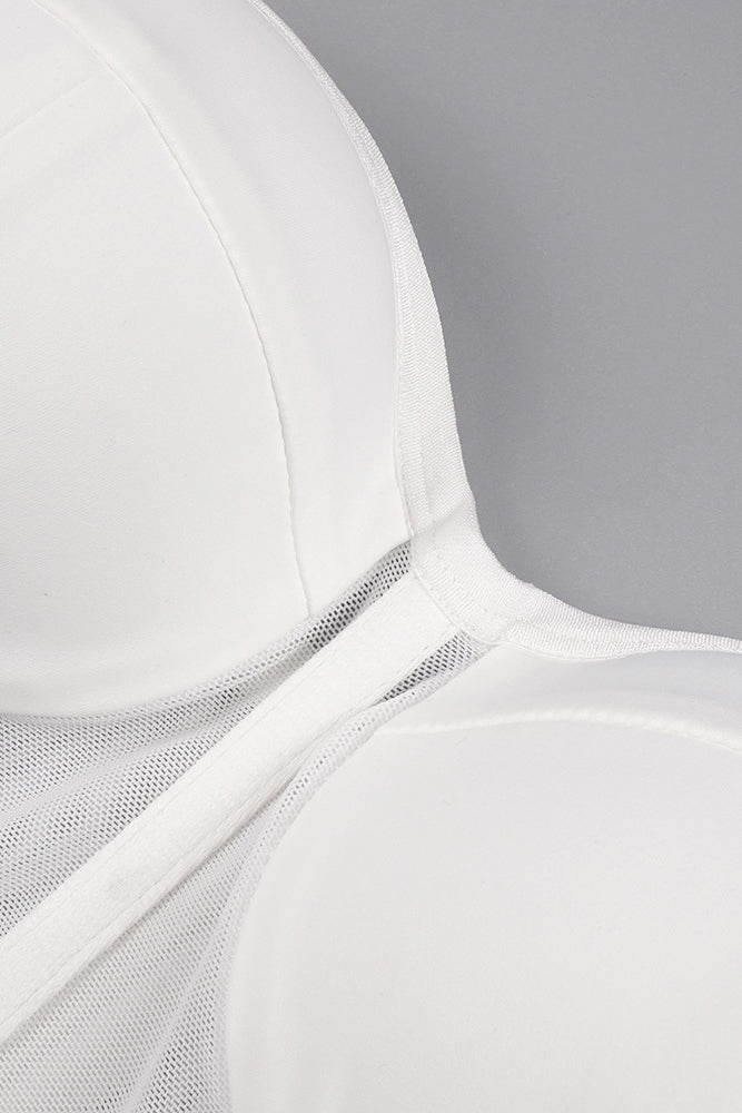 Strapless Veiled Corset Gown