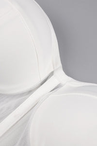 Strapless Veiled Corset Gown