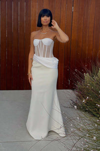Strapless Veiled Corset Gown