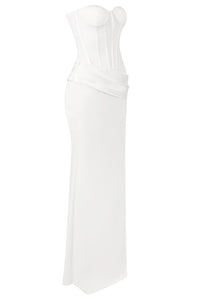 Strapless Veiled Corset Gown