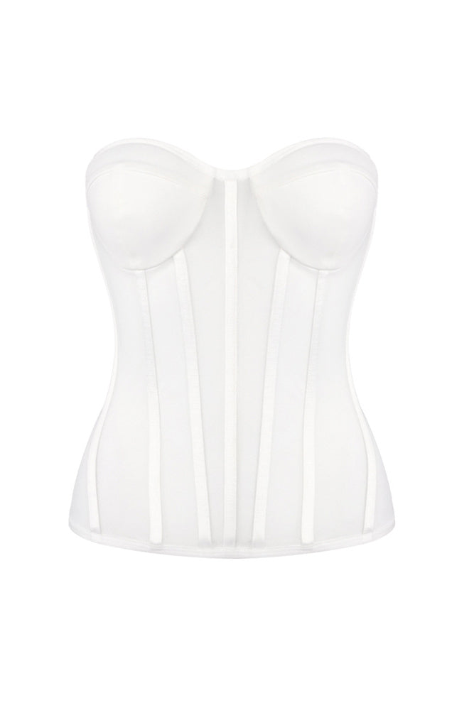 Strapless Veiled Corset Gown