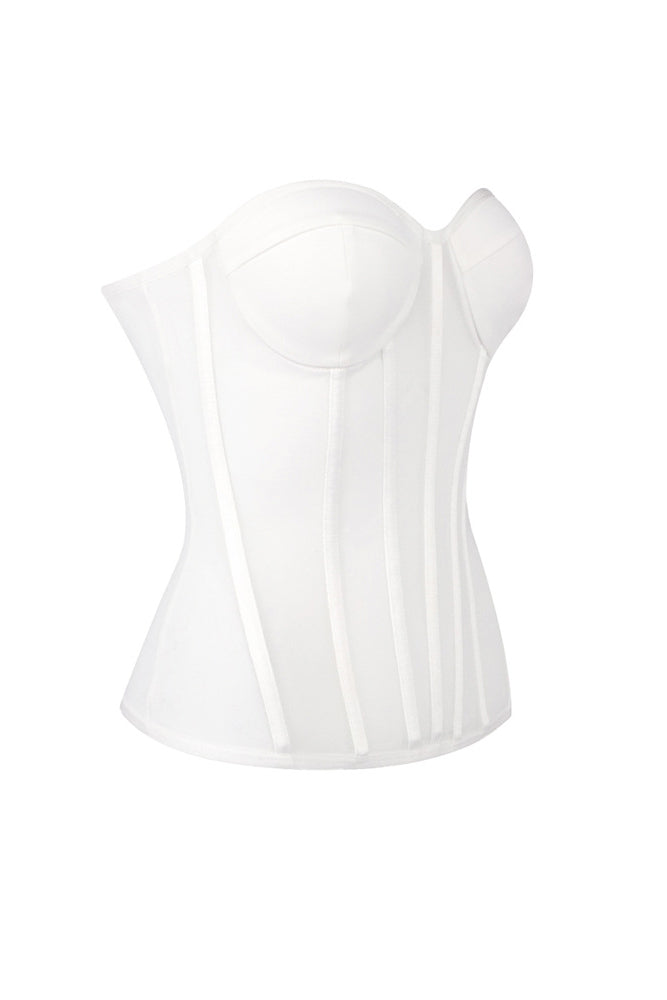 Strapless Veiled Corset Gown