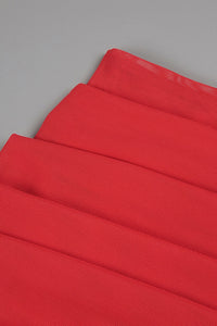 Strapless Draped Mesh Maxi Dress