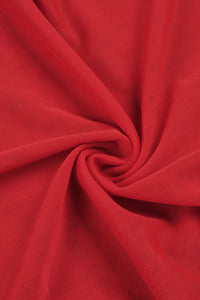 Strapless Draped Mesh Maxi Dress