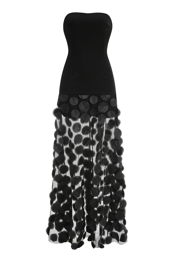 Strapless Flare Maxi Dress Nude / Small