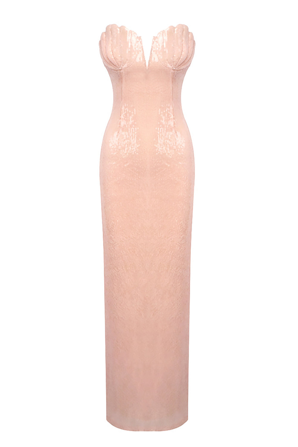 Strapless Sequin Maxi Dress in Champagne IULOVER Strapless Sequin Maxi Dress in Champagne IULOVER