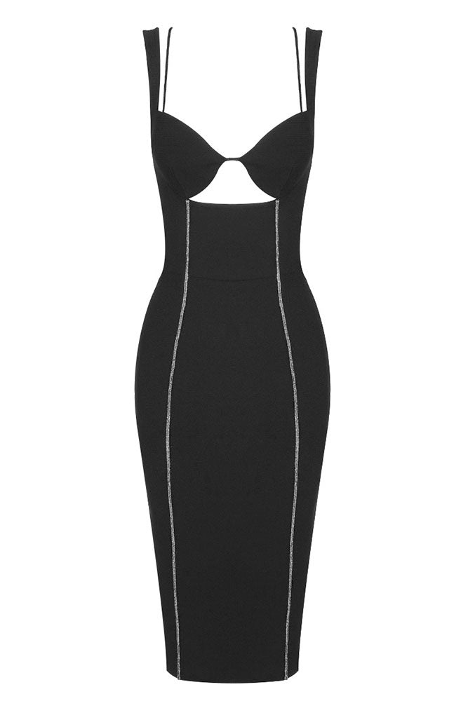 Strappy Bustier Midi Bandage Dress