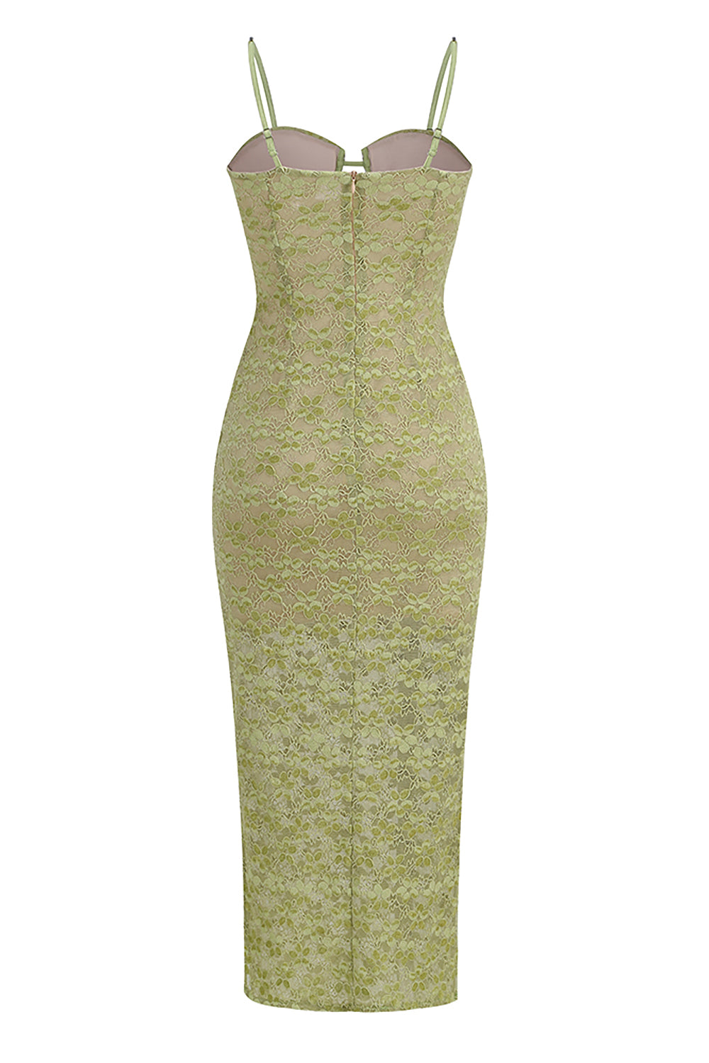 Strappy Crystal-Trim Lace Midi Dress IULOVER Strappy Crystal-Trim Lace Midi Dress IULOVER