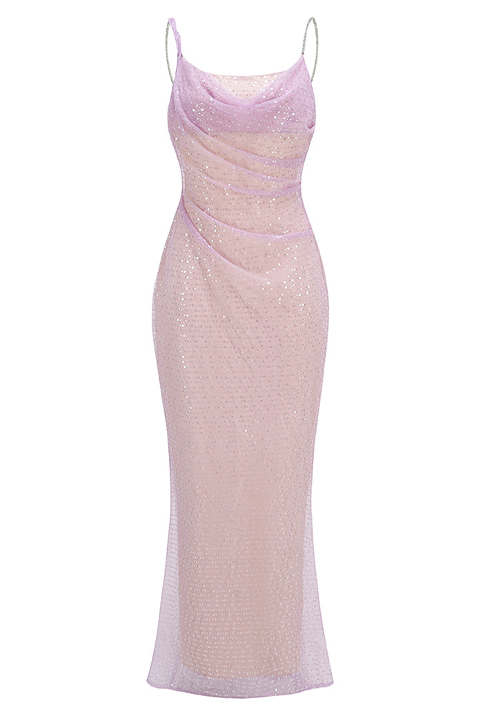 Strappy Crystal Sequin Maxi Dress