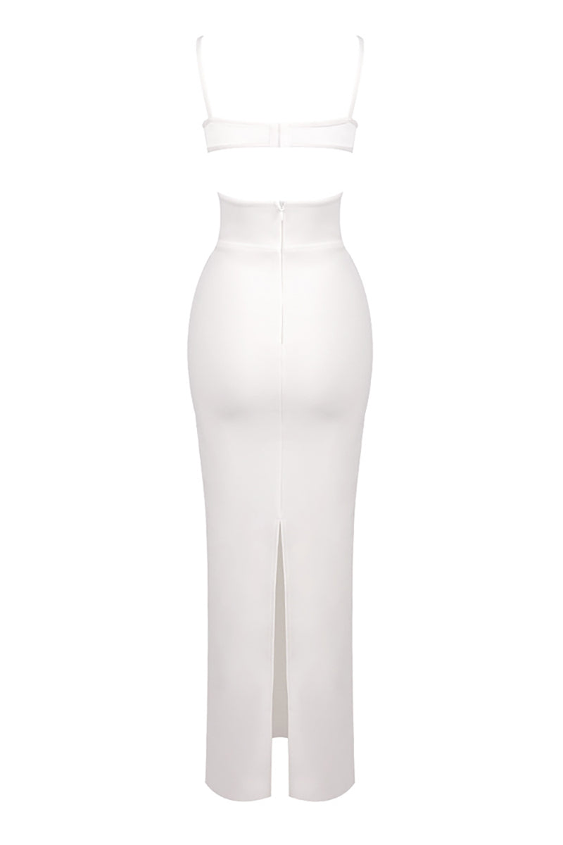 Strappy Cut-out Maxi Dress in Whtie