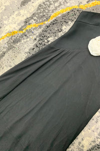 Vestido Bandagem Longo Slip com Tiras Deep V em Preto