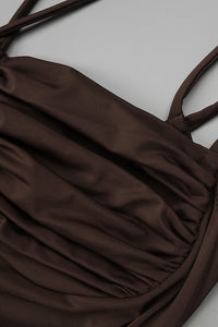 Spaghetti Strap Draped Maxi Dress