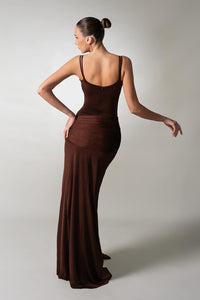 Spaghetti Strap Draped Maxi Dress