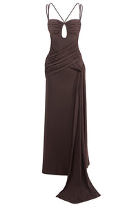 Spaghetti Strap Draped Maxi Dress
