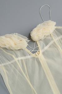 Strappy Petal Layerd Tulle A-line Dress