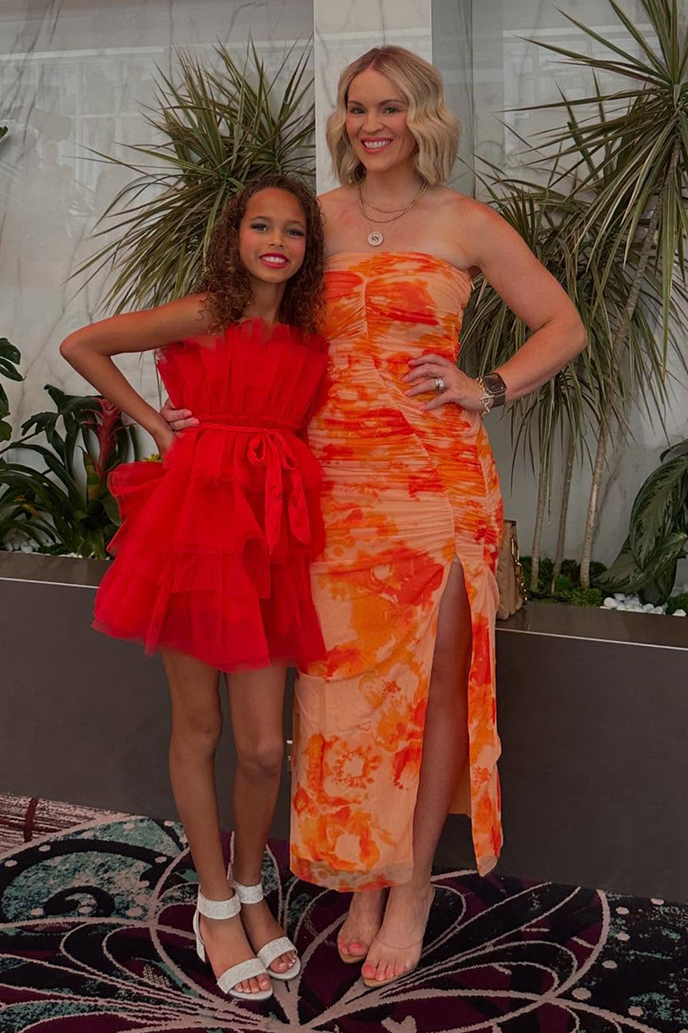 Spaghetti Strap Ruched Mesh Dress