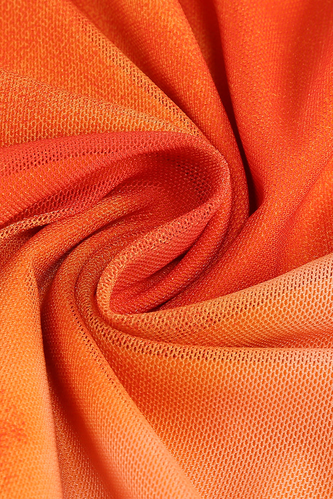 Spaghetti Strap Ruched Mesh Dress