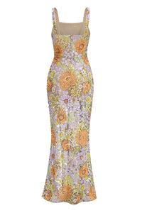 Seqiun Floral-embroidered Maxi Dress in Multi