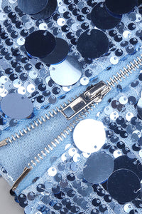 Strappy Sequin Sequin-embroidered Gown