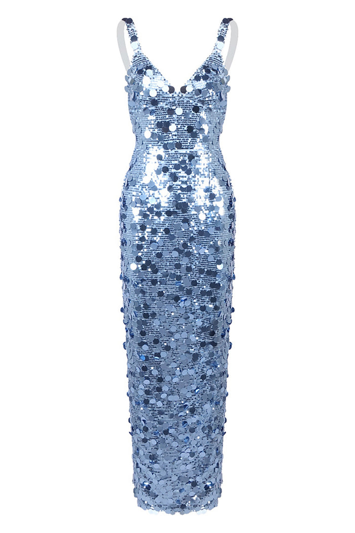 Strappy Sequin Sequin-embroidered Gown