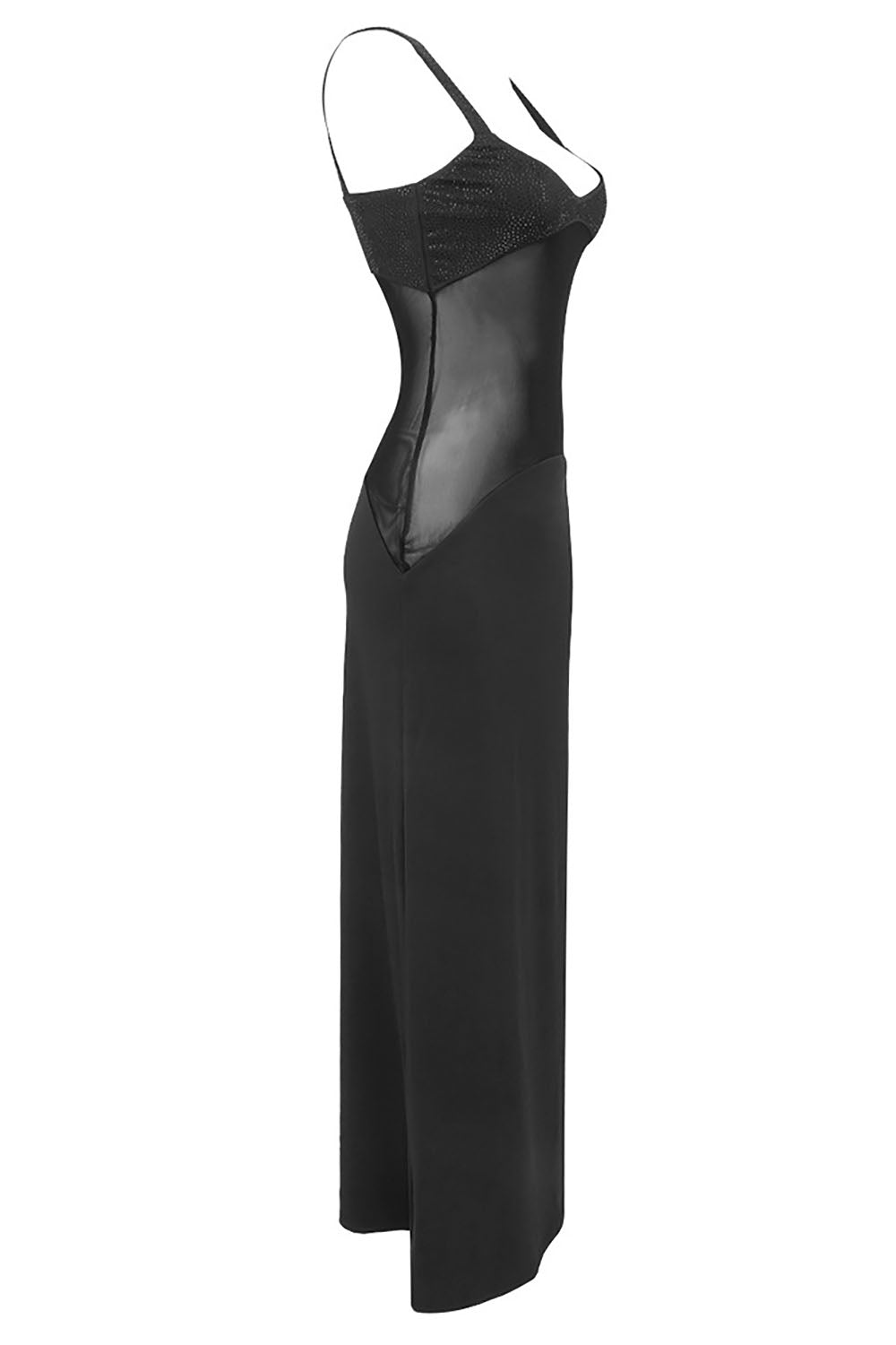 Vestido de malha Tilde com tiras em preto