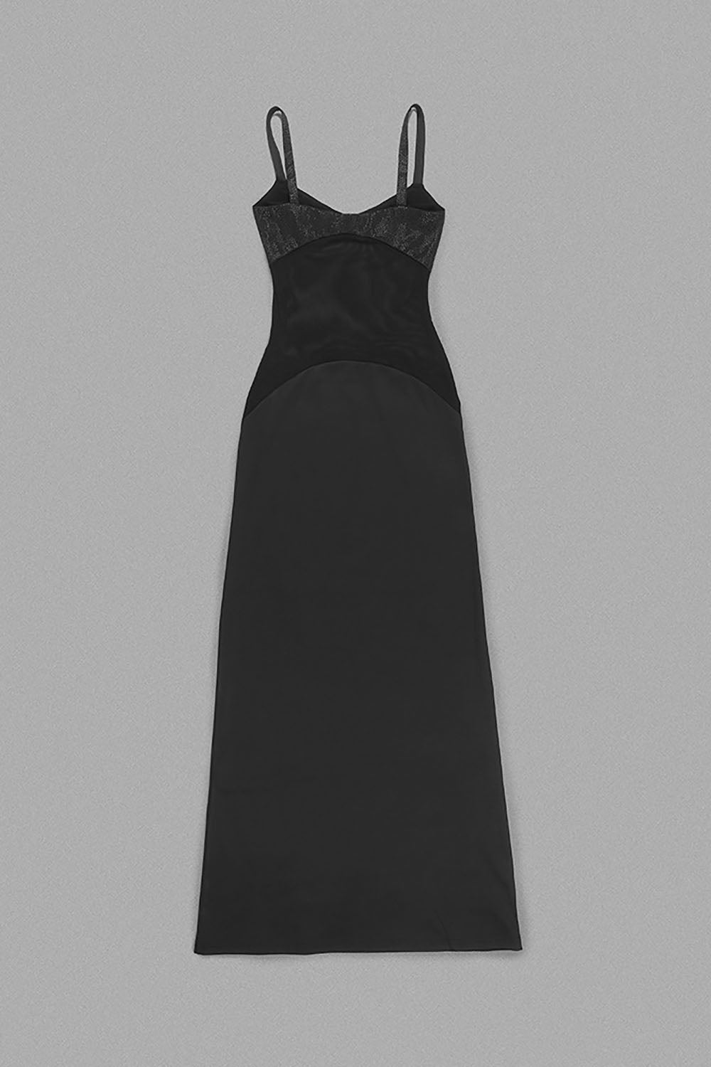 Strappy Tilde Mesh Gown In Black