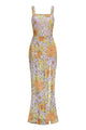 Seqiun Floral-embroidered Maxi Dress in Multi