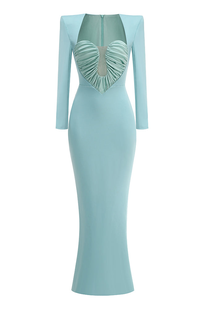 Sweetheart Draped Maxi Dress Green / Small