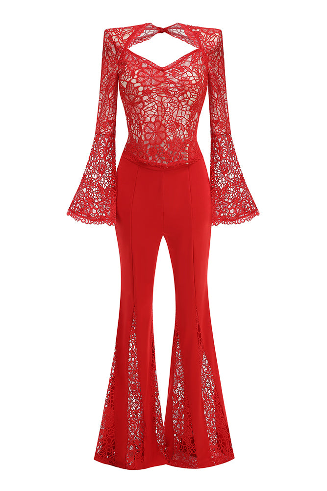 Lace Flare Jumpsuit