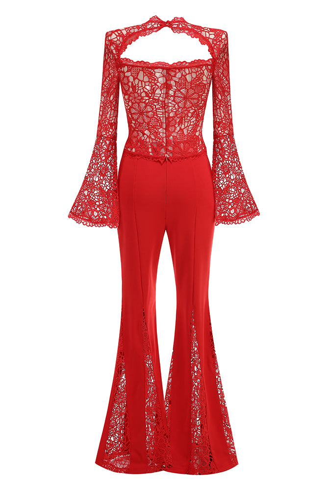 Lace Flare Jumpsuit