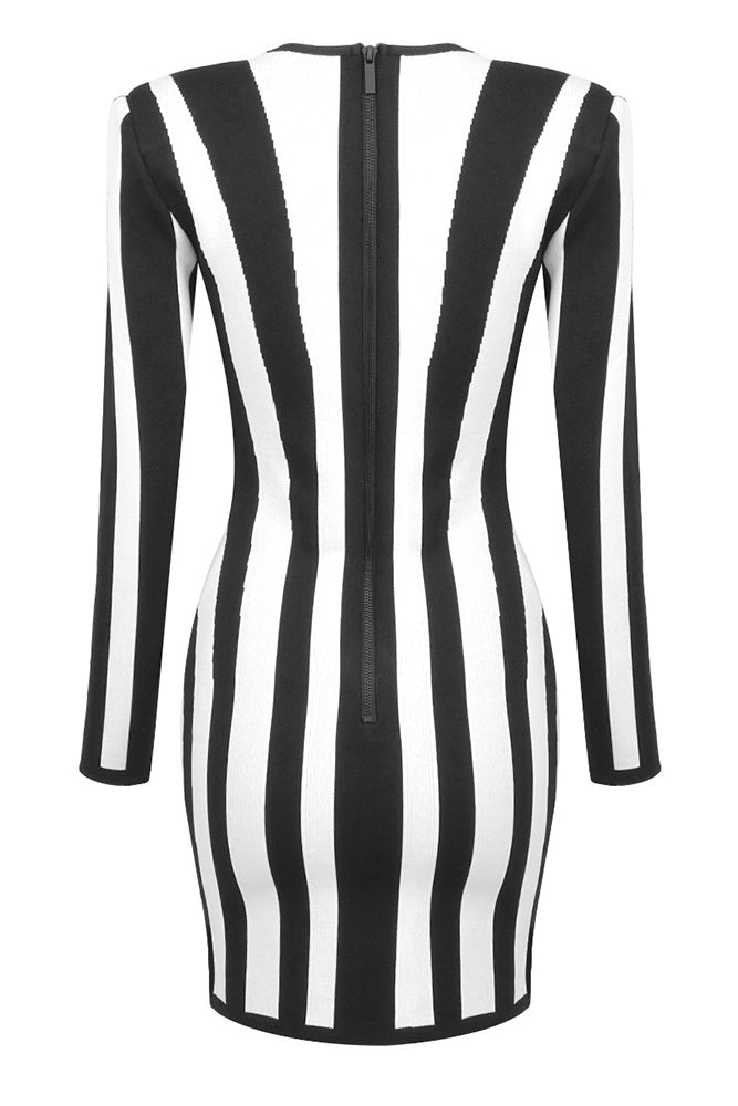 Striped Bandage Mini Dress