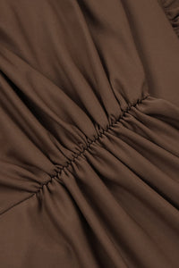 Plunge Ripple Draped Maxi Dress