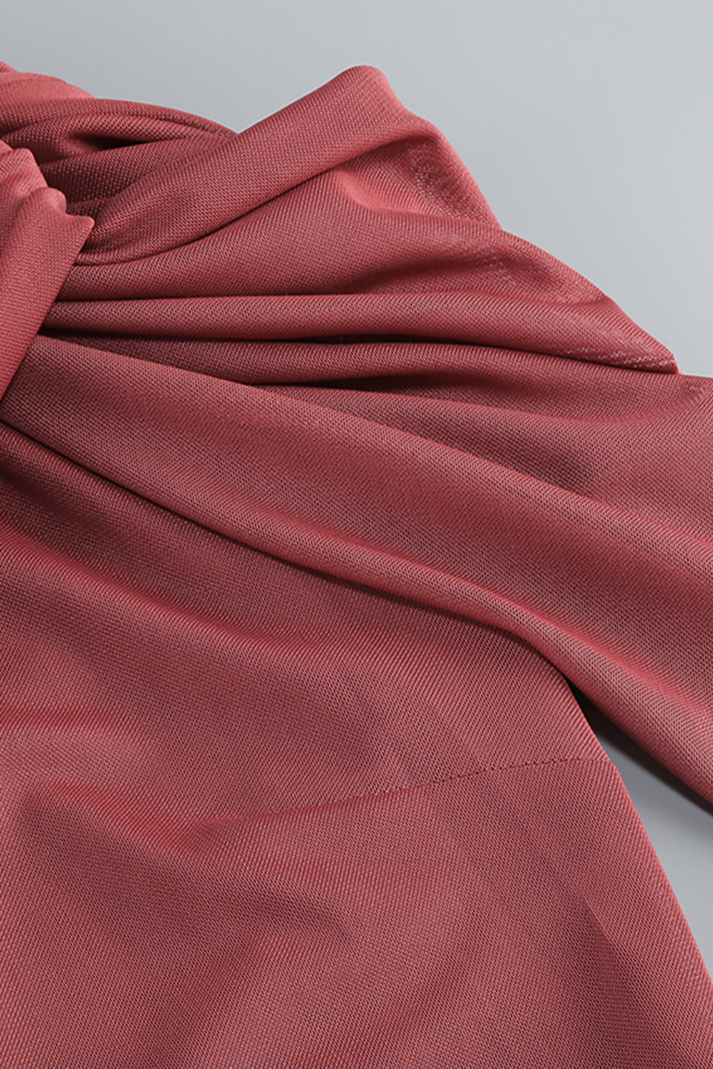 Turtleneck Asymmetrical Pleated Gown