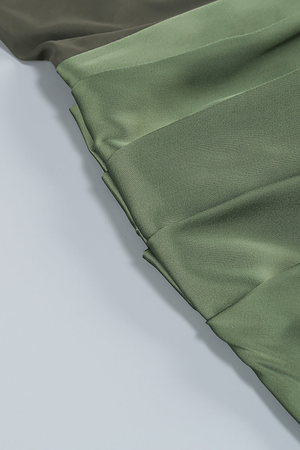 Turtleneck Cut-Out Drape Gown in Olive